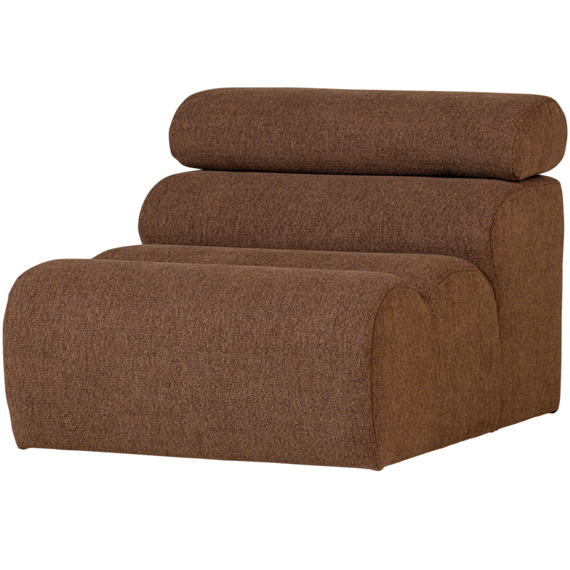 WOOOD-collectie Novi 1-Zits Element Boucle Mokkabruin