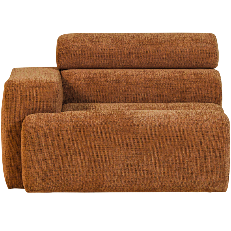 WOOOD-collectie Novi 1-Zits Element Arm Links Oranje Melange