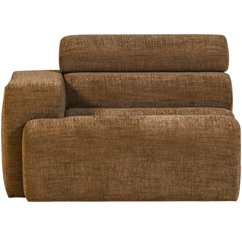 WOOOD-collectie Novi 1-Zits Element Arm Links Karamelbruin Melange