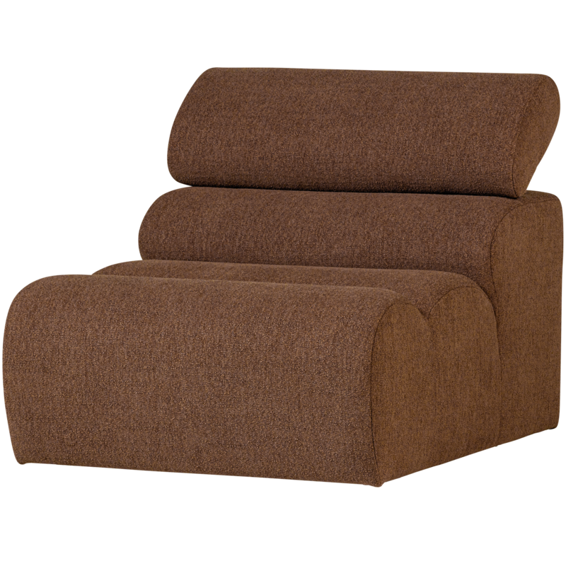 WOOOD-collectie Novi 1-Zits Element Boucle Mokkabruin
