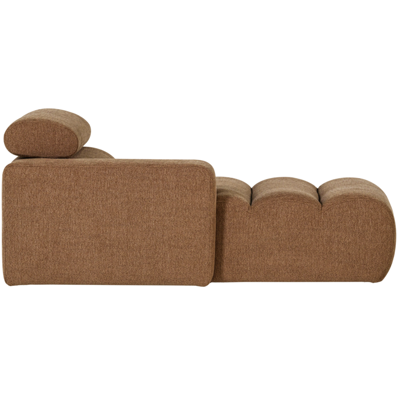 WOOOD-collectie Novi Chaise Longue Element Arm Links Boucle Karamelbruin