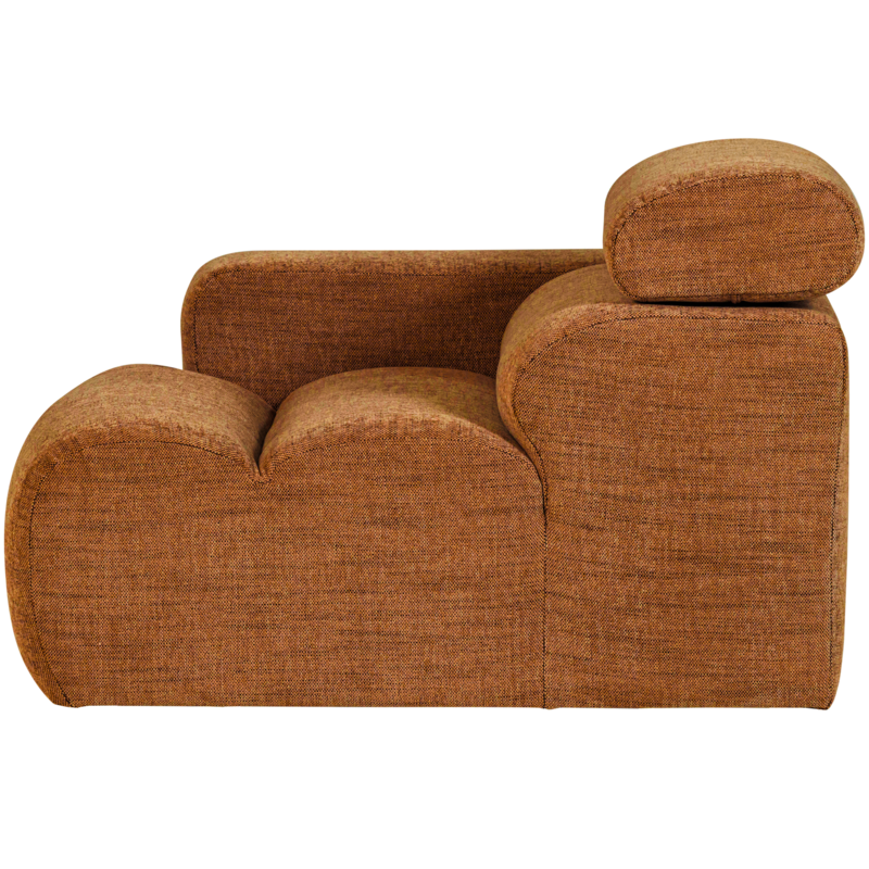 WOOOD-collectie Novi 1-Zits Element Arm Links Oranje Melange