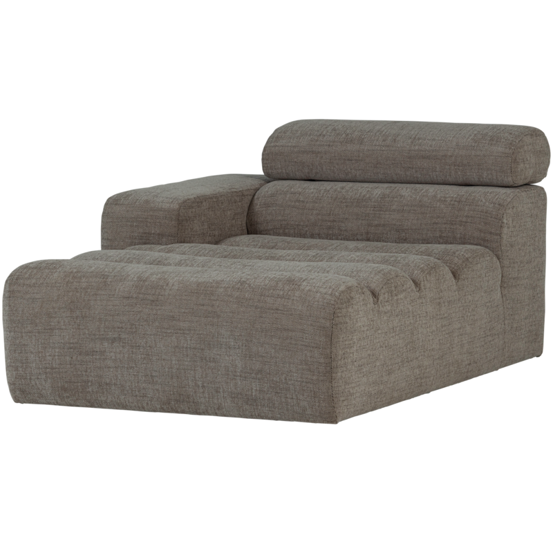 WOOOD-collectie Novi Chaise Longue Element Arm Links Grijs Melange