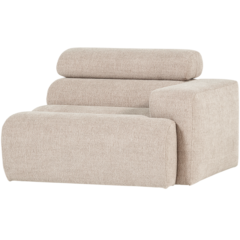 WOOOD-collectie Novi 1-Zits Element Arm Rechts Boucle Naturel