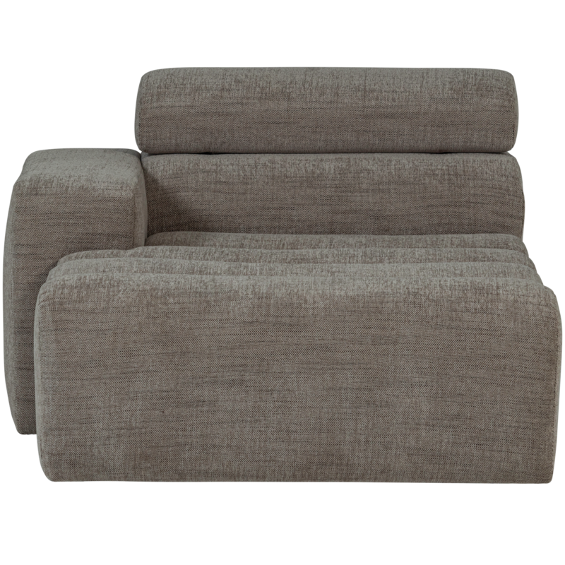 WOOOD-collectie Novi Chaise Longue Element Arm Links Grijs Melange