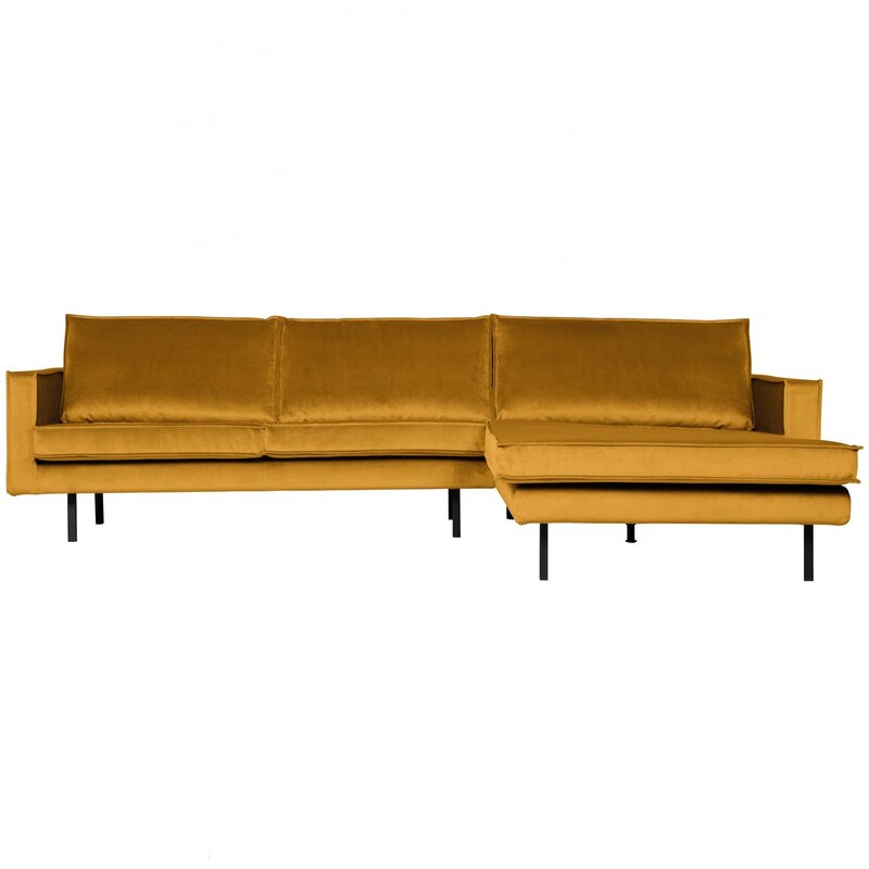 WOOOD-collectie Rodeo Chaise Longue Bank Rechts Velvet Oker