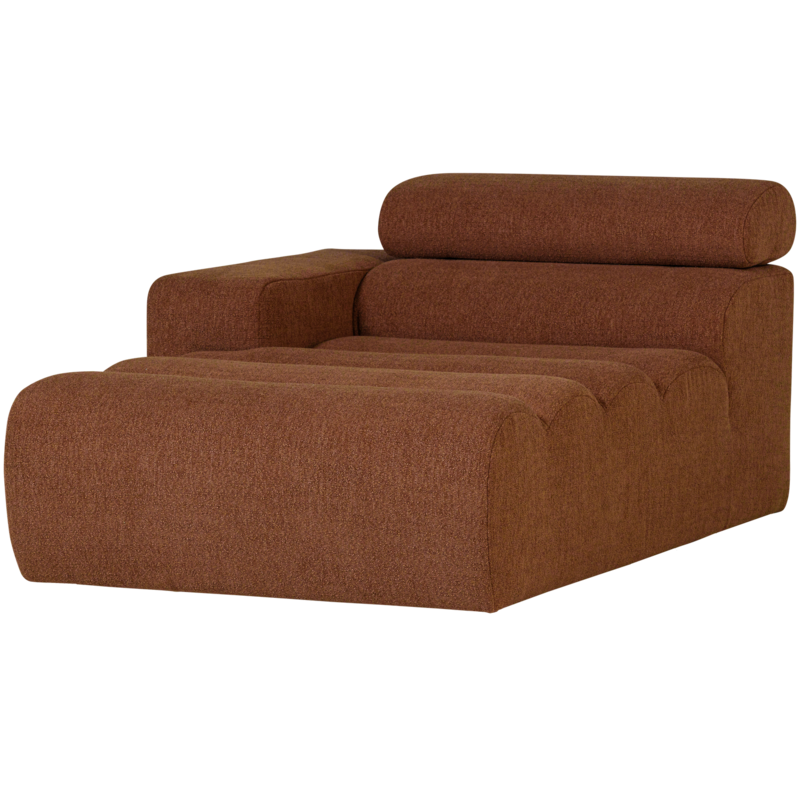 WOOOD-collectie Novi Chaise Longue Element Arm Links Boucle Terra