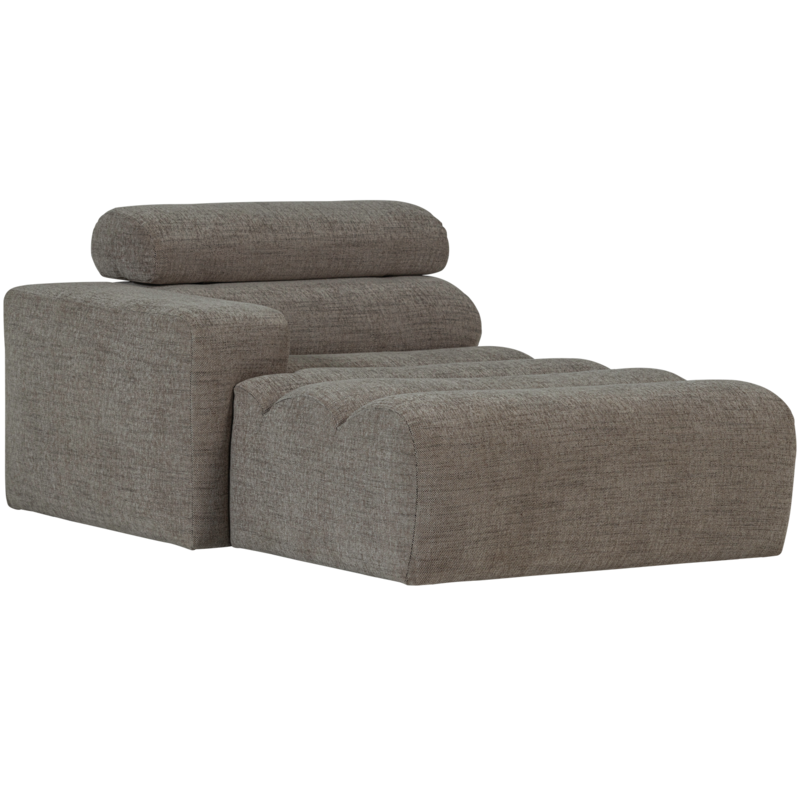 WOOOD-collectie Novi Chaise Longue Element Arm Links Grijs Melange