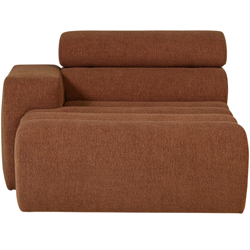 WOOOD-collectie Novi Chaise Longue Element Arm Links Boucle Terra