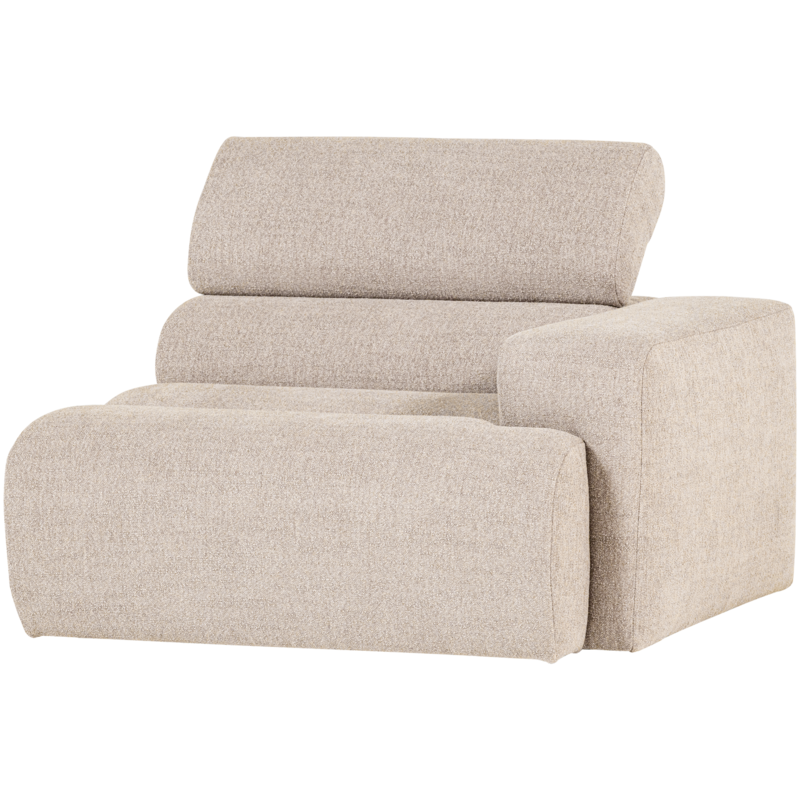 WOOOD-collectie Novi 1-Zits Element Arm Rechts Boucle Naturel
