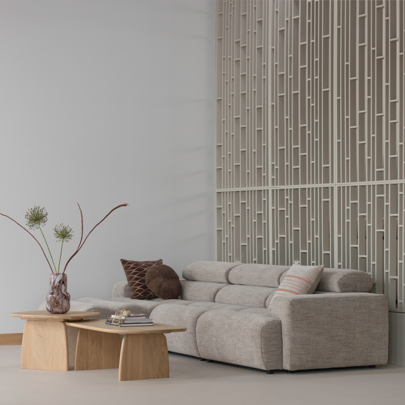 WOOOD-collectie Novi 1-Zits Element Boucle Naturel