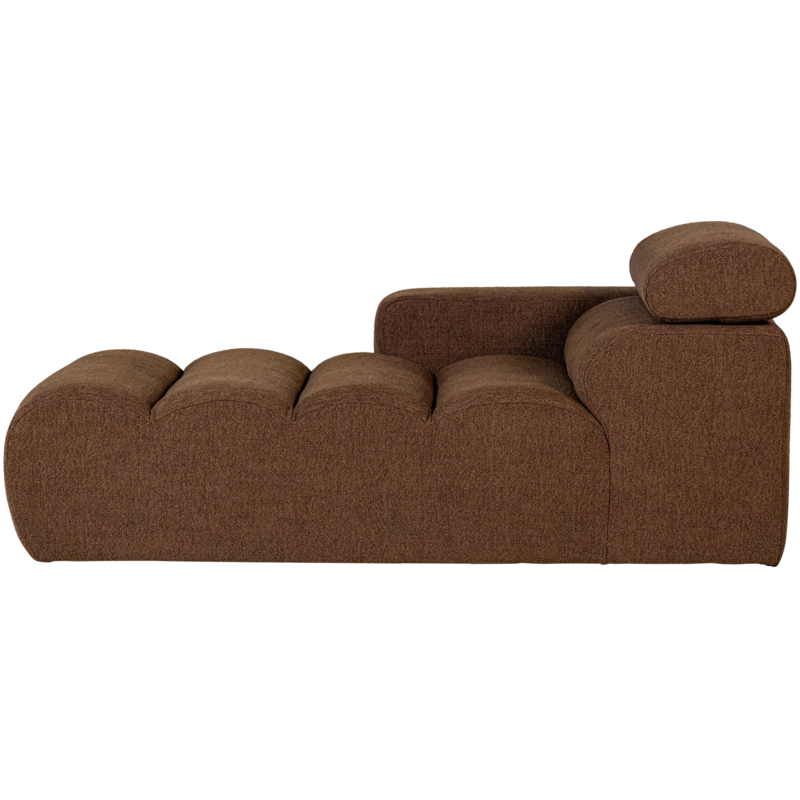 WOOOD-collectie Novi Chaise Longue Element Arm Links Boucle Mokkabruin