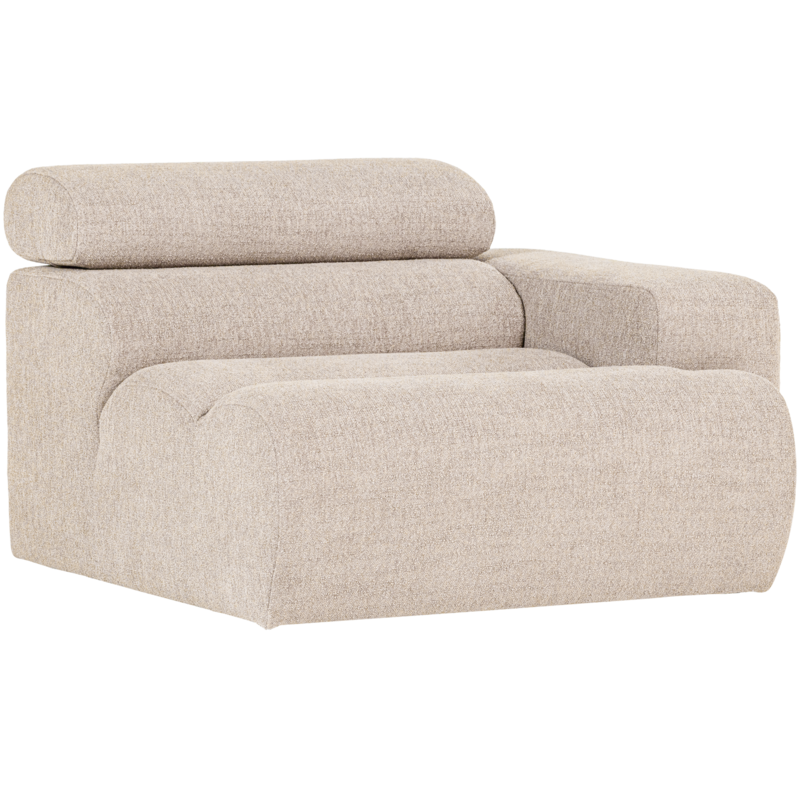 WOOOD-collectie Novi 1-Zits Element Arm Rechts Boucle Naturel