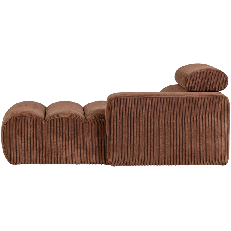 WOOOD-collectie Novi Chaise Longue Element Arm Rechts Ribstof Terra