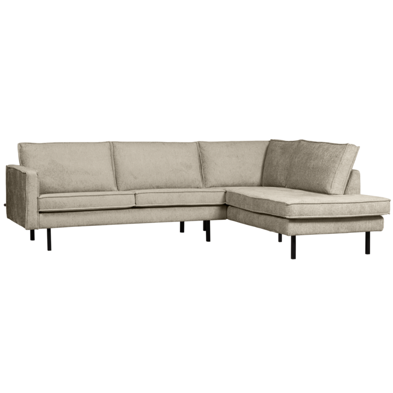 WOOOD-collectie Rodeo Hoekbank Rechts Structure Velvet Wheatfield