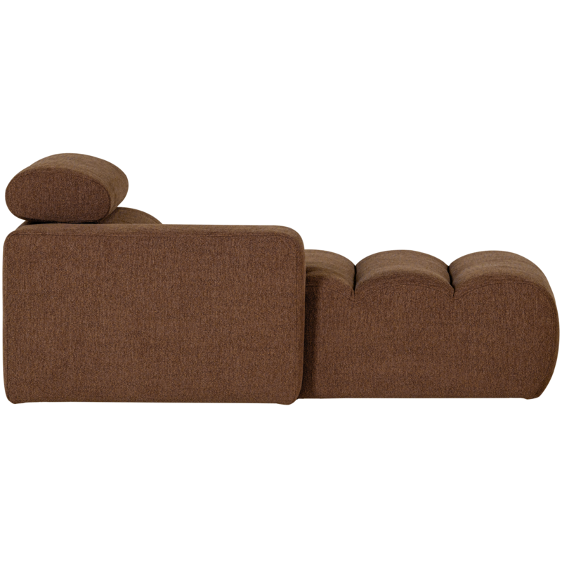 WOOOD-collectie Novi Chaise Longue Element Arm Links Boucle Mokkabruin