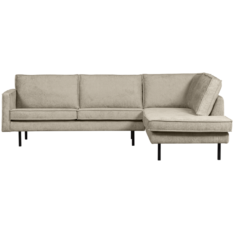 WOOOD-collectie Rodeo Hoekbank Rechts Structure Velvet Wheatfield