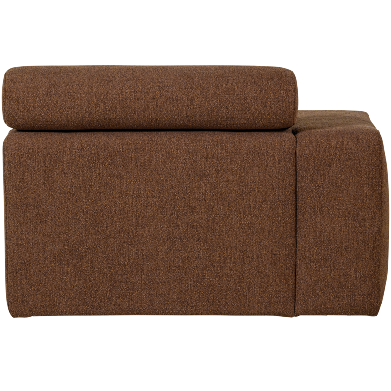 WOOOD-collectie Novi Chaise Longue Element Arm Links Boucle Mokkabruin