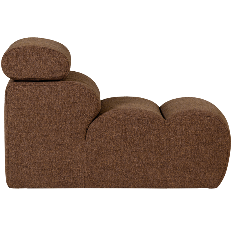 WOOOD-collectie Novi 1-Zits Element Boucle Mokkabruin
