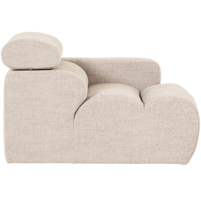 WOOOD-collectie Novi 1-Zits Element Arm Rechts Boucle Naturel