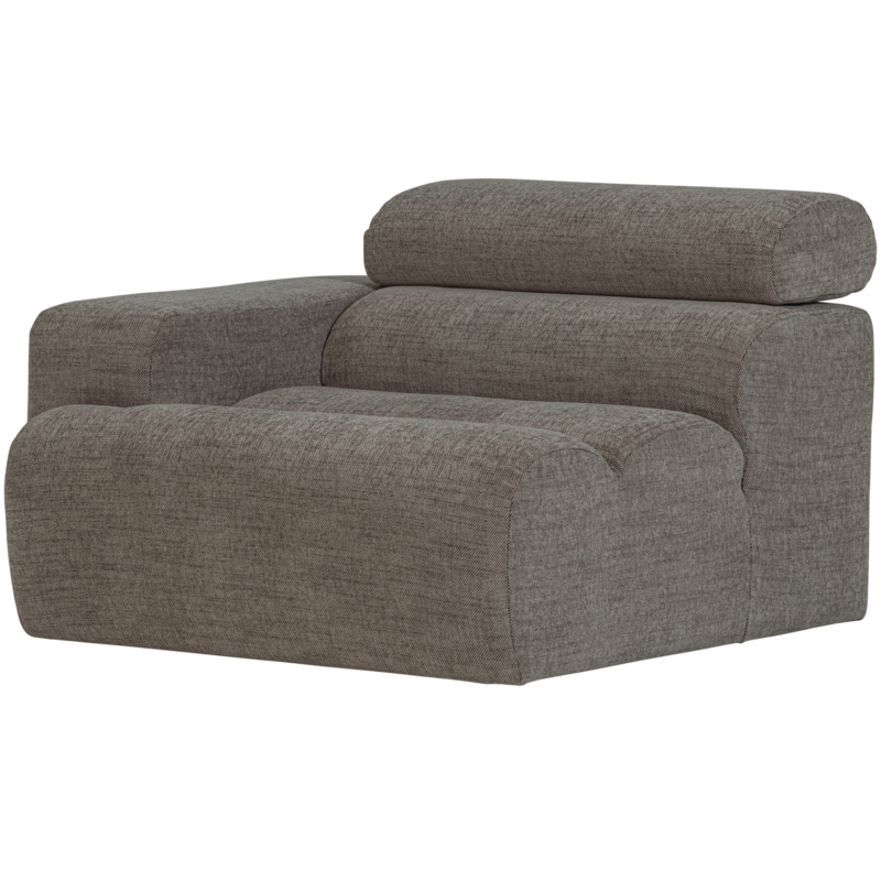 WOOOD-collectie Novi 1-Zits Element Arm Links Grijs Melange