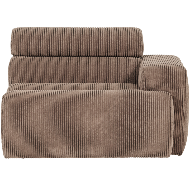 WOOOD-collectie Novi 1-Zits Element Arm Rechts Ribstof Taupe