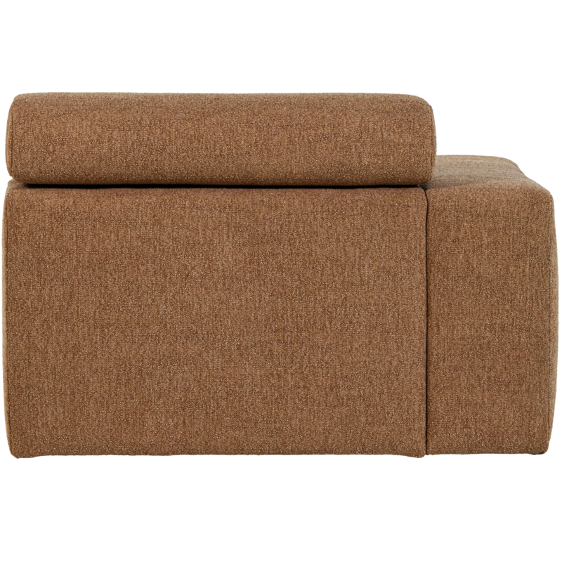 WOOOD-collectie Novi 1-Zits Element Arm Links Boucle Karamelbruin