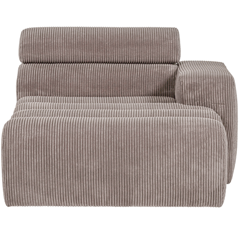 WOOOD-collectie Novi Chaise Longue Element Arm Rechts Ribstof Zand