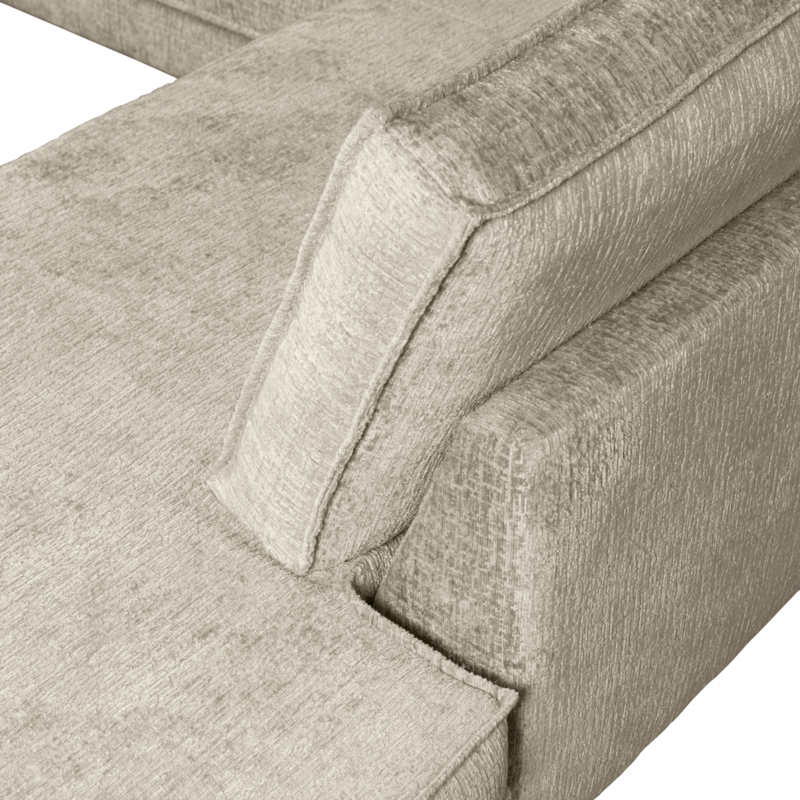 WOOOD-collectie Rodeo Hoekbank Rechts Structure Velvet Wheatfield