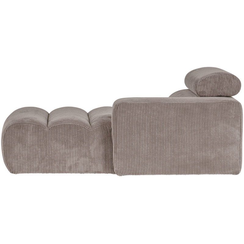 WOOOD-collectie Novi Chaise Longue Element Arm Rechts Ribstof Zand