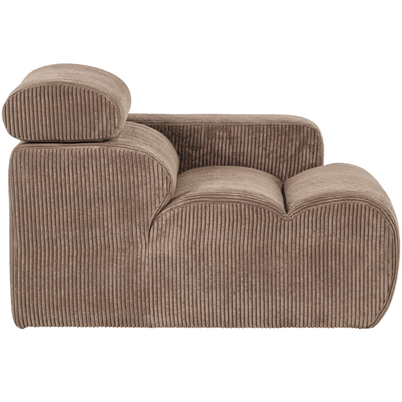 WOOOD-collectie Novi 1-Zits Element Arm Rechts Ribstof Taupe