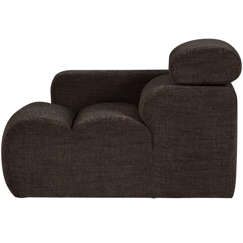 WOOOD-collectie Novi 1-Zits Element Arm Links Donkerbruin Melange
