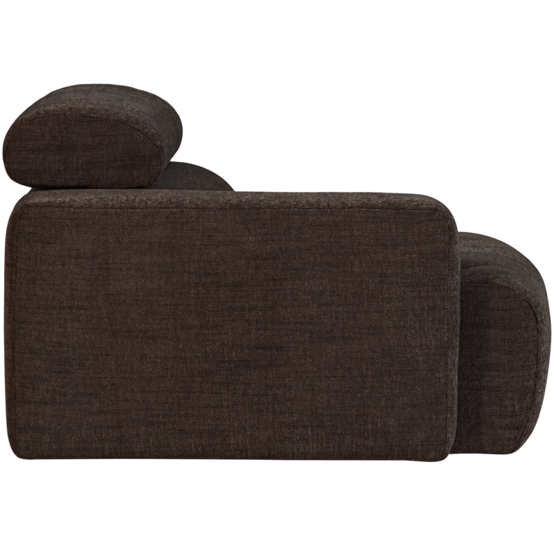 WOOOD-collectie Novi 1-Zits Element Arm Links Donkerbruin Melange