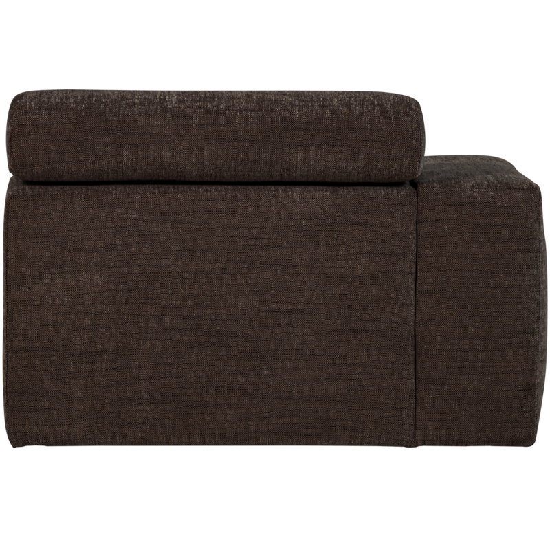 WOOOD-collectie Novi 1-Zits Element Arm Links Donkerbruin Melange
