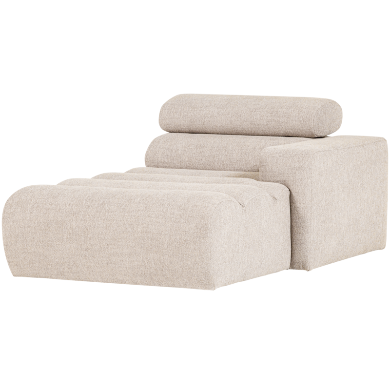 WOOOD-collectie Novi Chaise Longue Element Arm Rechts Boucle Naturel