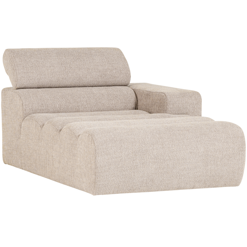 WOOOD-collectie Novi Chaise Longue Element Arm Rechts Boucle Naturel