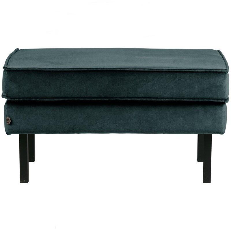 WOOOD-collectie Rodeo Hocker Op Poten Velvet Groenblauw