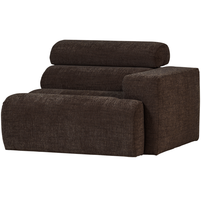 WOOOD-collectie Novi 1-Seater Element Arm Right Dark Brown Melange