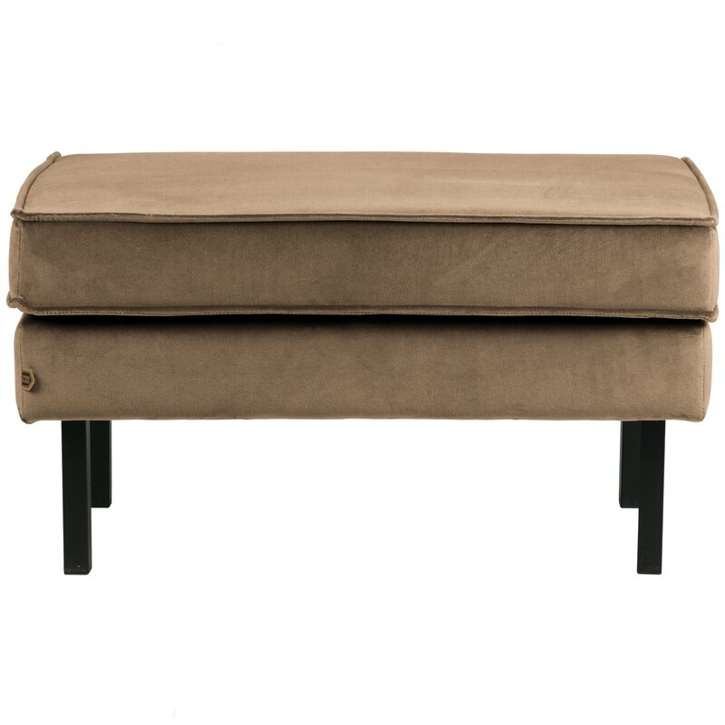 WOOOD-collectie Rodeo Hocker Op Poten Velvet Taupe