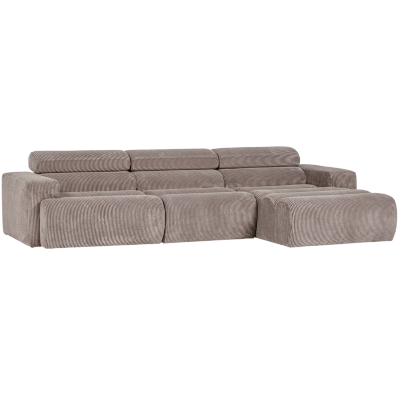 WOOOD-collectie Novi Chaise Longue Bank Rechts Ribstof Zand