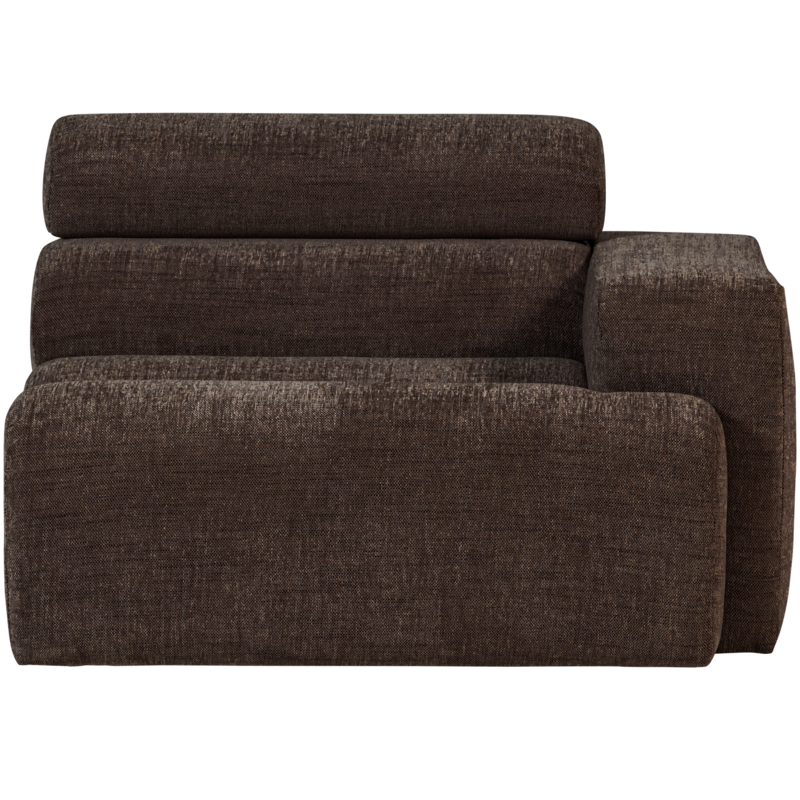 WOOOD-collectie Novi 1-Seater Element Arm Right Dark Brown Melange