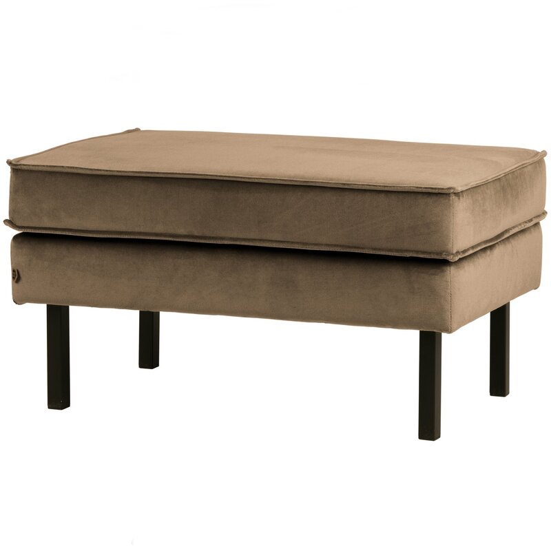 WOOOD-collectie Rodeo Hocker Op Poten Velvet Taupe