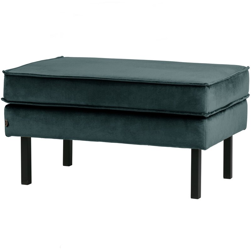 WOOOD-collectie Rodeo Hocker Op Poten Velvet Groenblauw
