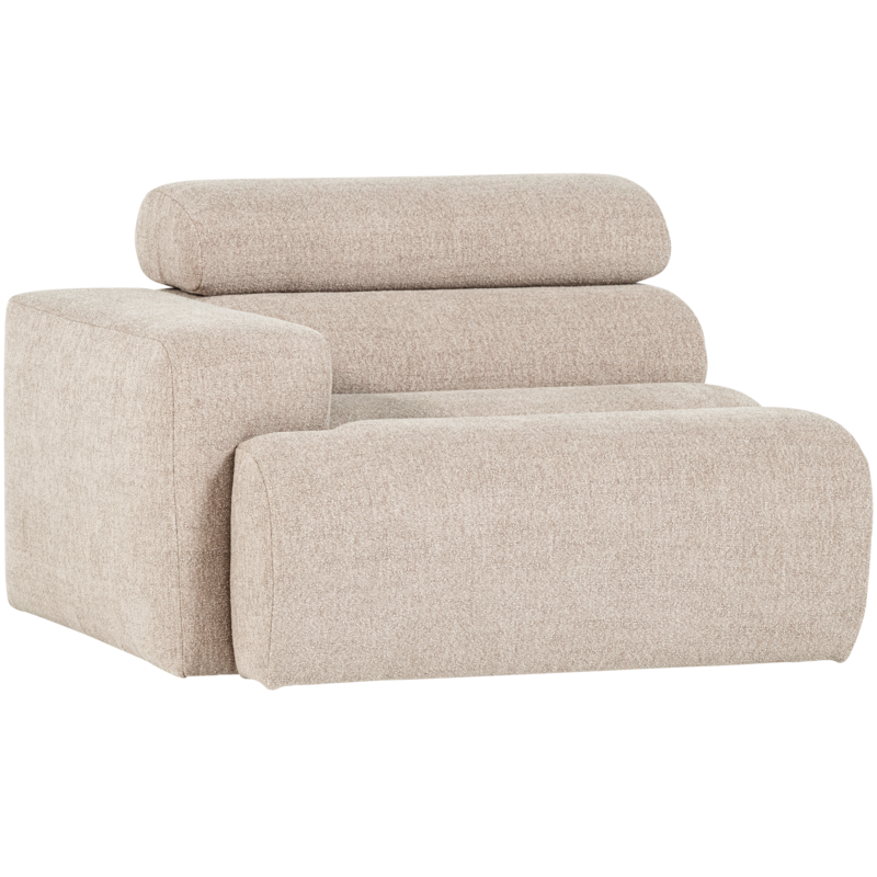 WOOOD-collectie Novi 1-Zits Element Arm Links Boucle Naturel
