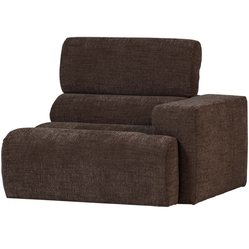 WOOOD-collectie Novi 1-Seater Element Arm Right Dark Brown Melange