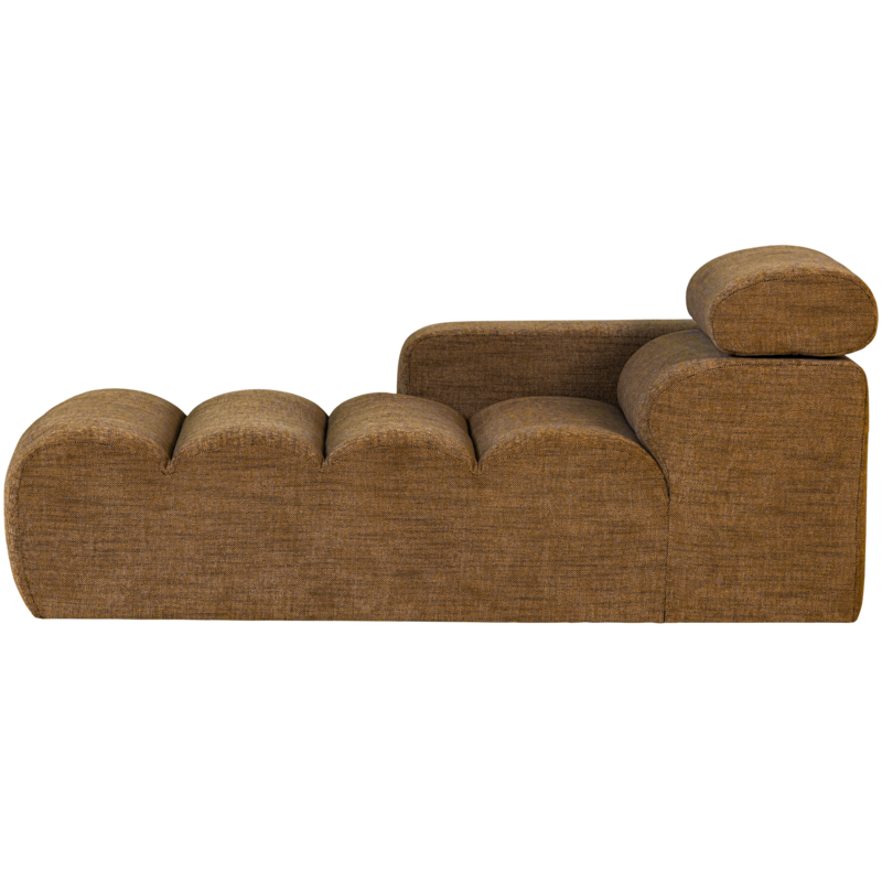 WOOOD-collectie Novi Chaise Longue Element Arm Links Karamelbruin Melange