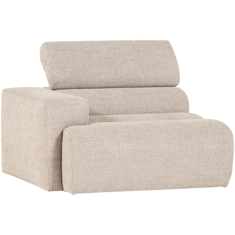 WOOOD-collectie Novi 1-Zits Element Arm Links Boucle Naturel
