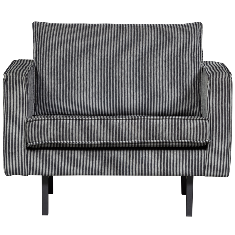 WOOOD-collectie Rodeo Fauteuil Streep Zwart/Grijs