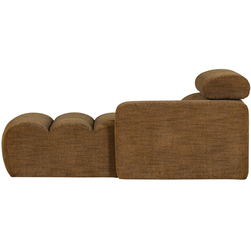 WOOOD-collectie Novi Chaise Longue Element Arm Rechts Karamelbruin Melange