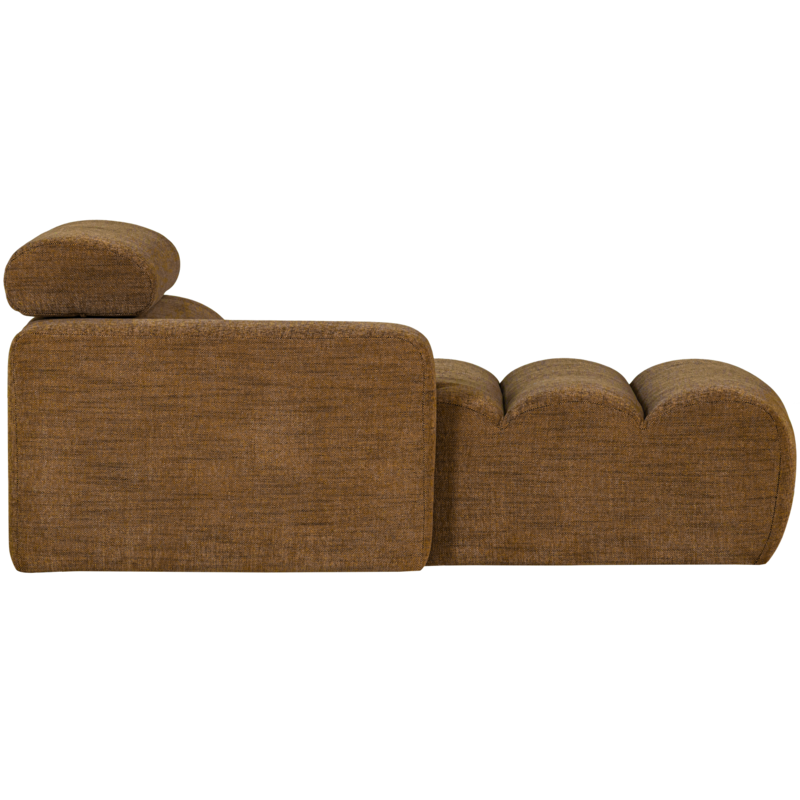 WOOOD-collectie Novi Chaise Longue Element Arm Links Karamelbruin Melange